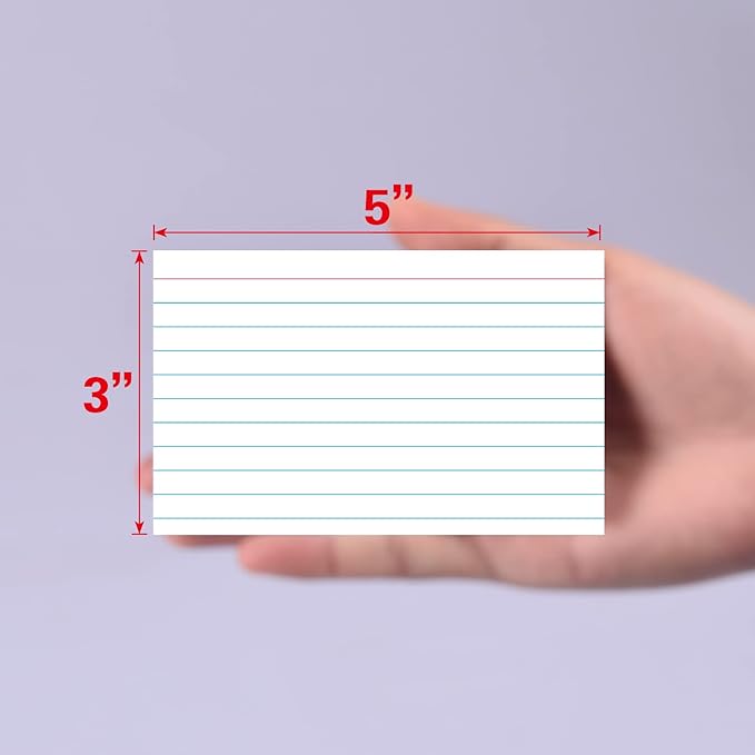 KAISA 3x5 Index Cards Flashcards 3 x 5 White Index Card Lined Ruled Note Cards - Image 3