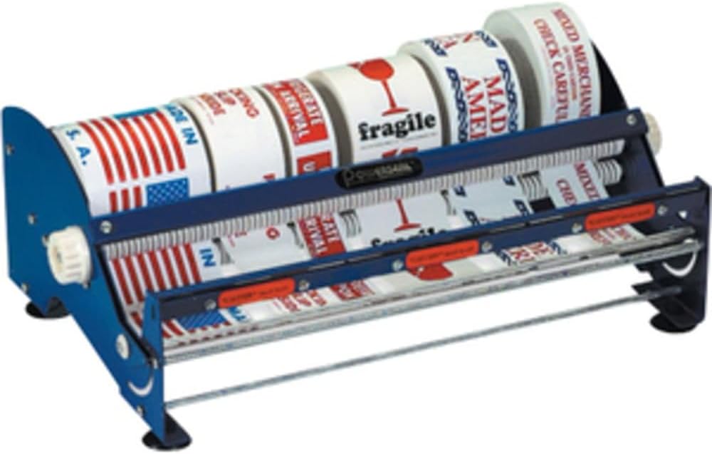 BOX USA SL9518 Steel Manual Table Top Label Dispenser, 1" Core, 18"...