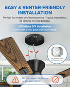 ume 52" ceiling fan with lights, remote control on a desk or shelf