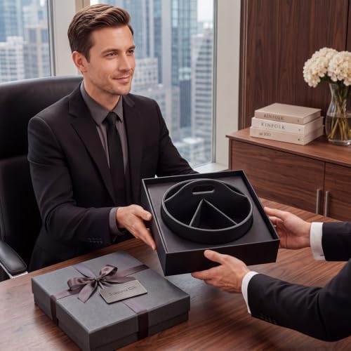 Aesthetic PU Leather Rotating Desk Storage Organizer, Black