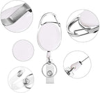 Retractable Badge Holder with Carabiner Reel Clip and Key Ring - Image 9