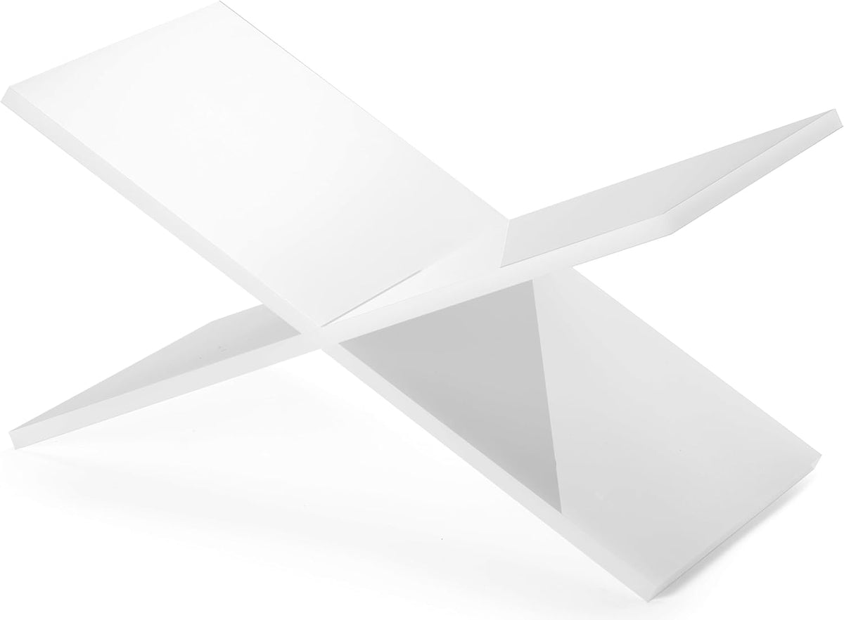 Red Co. Glossy White Acrylic Book Holder 2 Piece Reading Stand for Open and C...