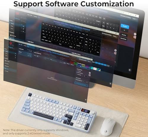 Redragon Wireless Gaming Keyboard, 98-Key Tri-Mode (BT/2.4G/Wired) RGB Comput...