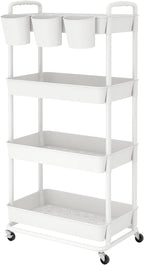JIUYOTREE 4-Tier Plastic Rolling Storage Cart Utility Cart by JIUYOTREE
