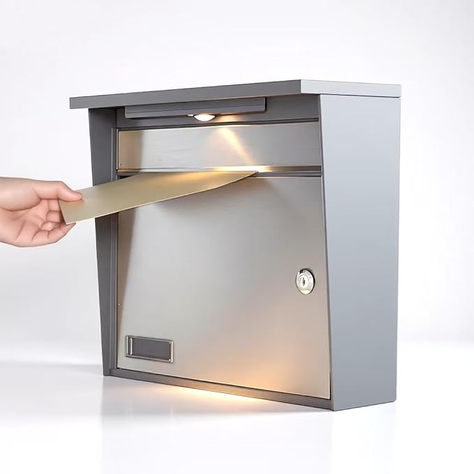 Solar Wall Mount Mailbox for Outside by COZOFU
