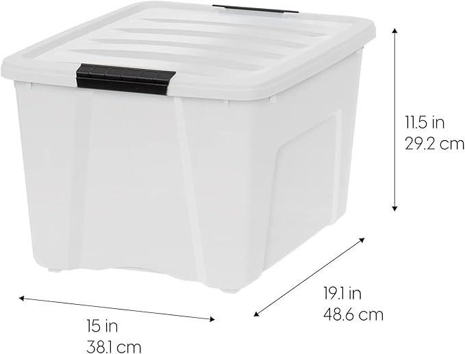 IRIS USA 40 Qt Stackable Plastic Storage Bins - Image 3
