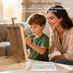portable tabletop easel set 36-piece acrylic paints brushes, package contents