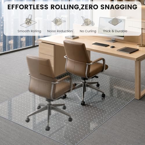 Office Chair Mat for Carpeted Floor, 46 × 72 Inch Low Pile Carpet Rolling Cha...