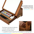 meeden table top easel with drawer: tabletop easel, close-up detail