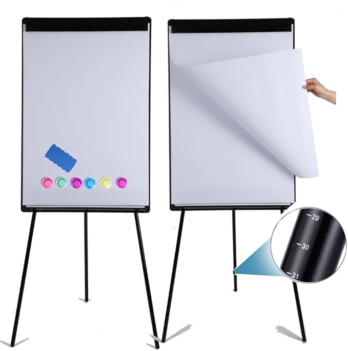 DexBoard 2 Pack Whiteboard Easel 36" x 24" Height Adjustable, Magnetic Dry by DexBoard