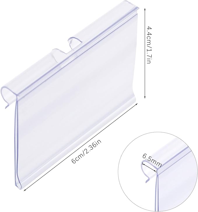 Meetory 50 PCS Clear Plastic Label Holders - Image 2