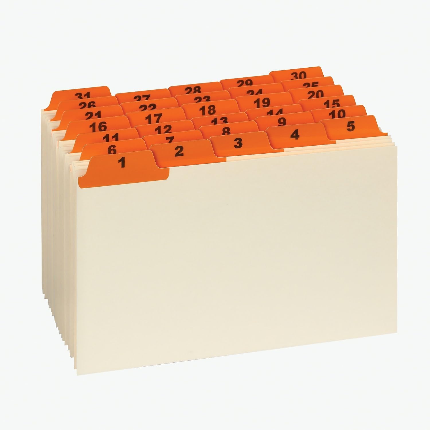Oxford 05832 Laminated Tab Index Card Guides, Daily, 1/5 Tab, Manila, 5 x 8 (Set of 31)