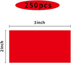 STARLIBOO 250 Red 2*3 Inch Rectangle Removable Writable Color Coding Labels - Image 2
