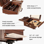 viswin portable plein air easel, pochade box with showing dimensions