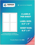 Premium Label Supply White Sticker Mailing/Shipping Labels – 3.5" x 5" – by PremiumLabelSupply