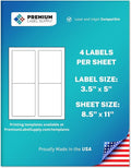 Premium Label Supply White Sticker Mailing/Shipping Labels – 3.5" x 5" – by PremiumLabelSupply