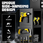 8 drawer rolling tool chest, 3-in-1 assembled tool showing dimensions