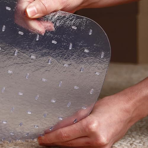 Staples Office Chair Mat, Clear, 45x53 Inch, Medium-Pile Carpet, with Lip