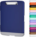 Piasoenc Clipboard with Storage, 8.5 x 11 Clip Board with Pen Holder,Blue | High Capacity, Heavy Duty Plastic Organization Box for A4 Legal Paper Folder, Folio & Side-Opening Nurses, Teachers, Student