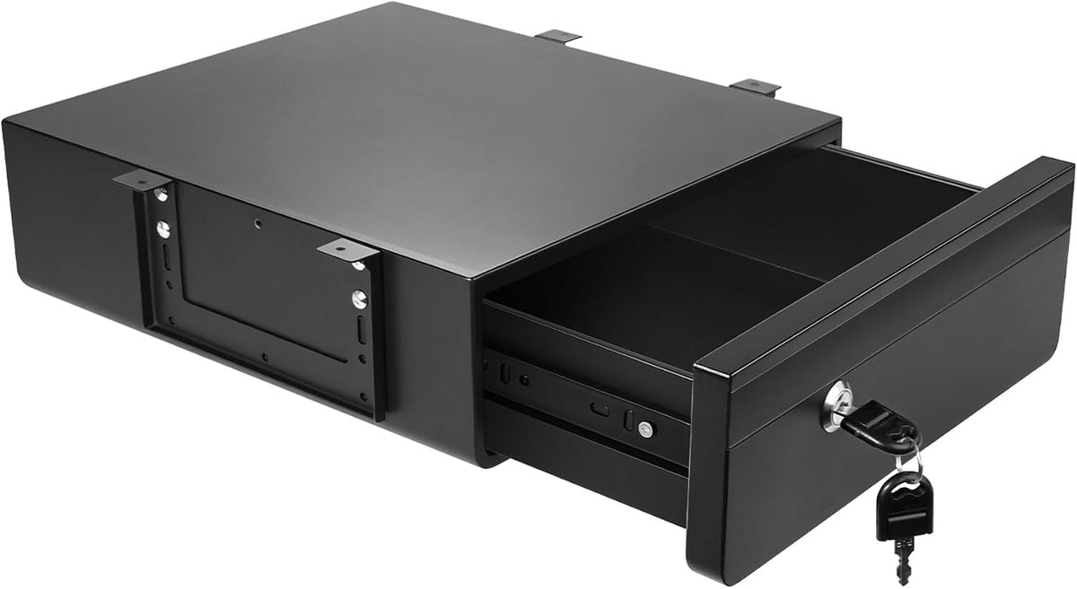 POPMOON 14 in Deep Under Desk Drawer Lockable, Pull Out Storage Organizer