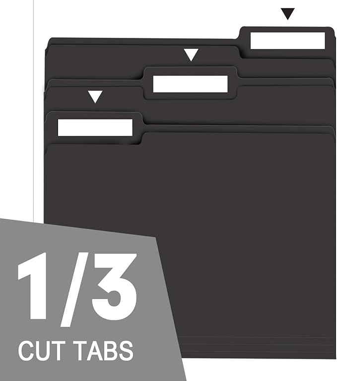 File Folder, RAZCC 150 Pack 1/3 Cut Tab File Folders Letter Size, Folders - Image 3