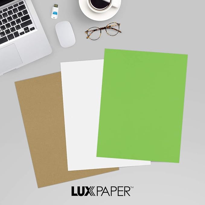 LUXPaper 8.5" x 11" Paper | Letter Size | Limelight Green | 80lb. Text | 50 Qty - Image 9
