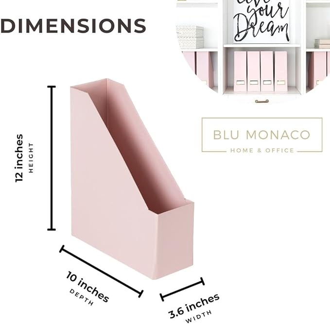 BLU MONACO Set of 6 Foldable Pink Magazine Holder - Image 7