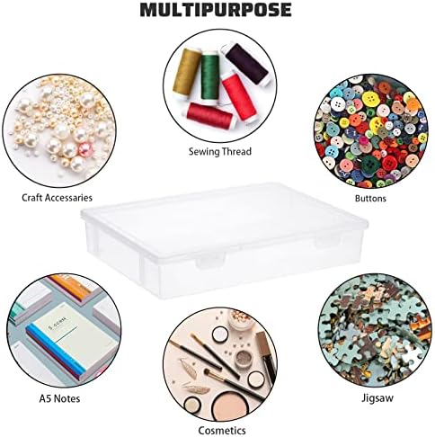 btsky clear plastic storage box with flap lid,4 on a desk or shelf
