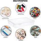 btsky clear plastic storage box with flap lid,4 on a desk or shelf