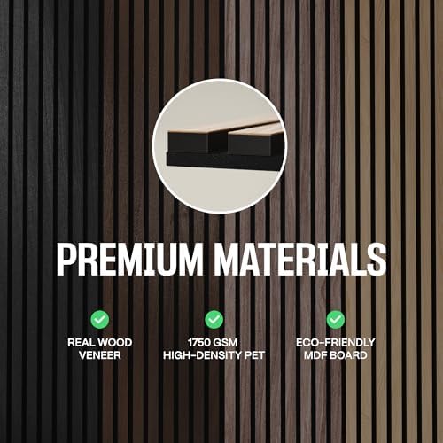 wood panels for wall - acoustic wood slat, front angle view