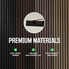 wood panels for wall - acoustic wood slat, front angle view