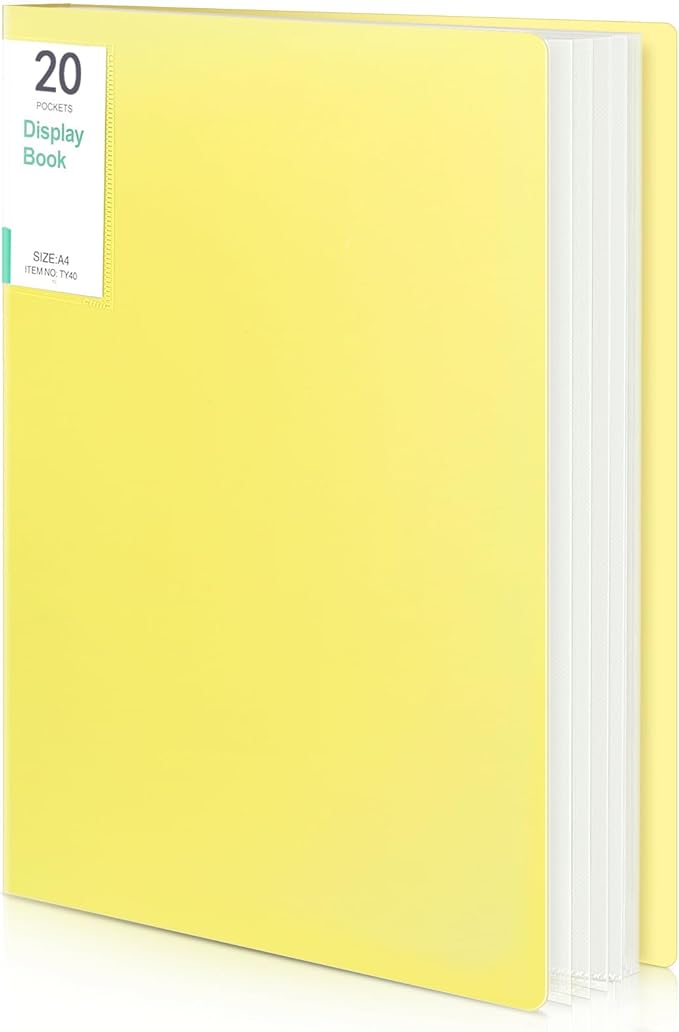 Phyxin Portfolio Binder, 20-Pocket Portfolio Folder 8.5" x 11", Displaying 40 by Phyxin