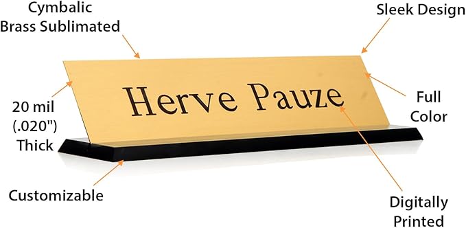 SmartSign Brass Name Plate for Desk | Premium Engraved Nameplate - Image 4