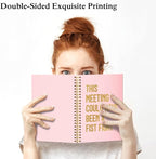 XQLZY This Meeting Could Have Been A Fist Fight Pink Gold Spiral Notebook - Image 3
