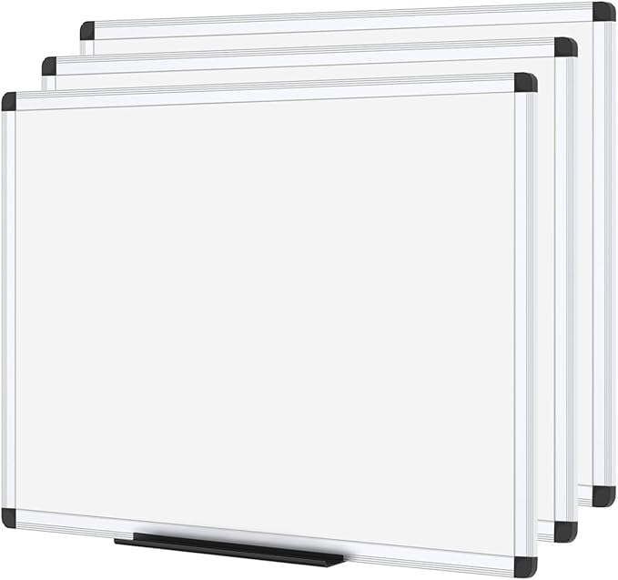VIZ-PRO Magnetic Dry Erase Board, 24 X 18 Inches, 3 Pack by VIZ-PRO