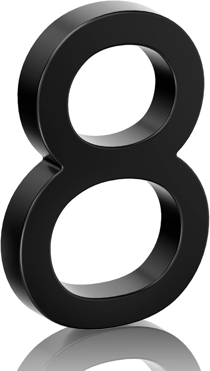 6" Floating Stainless Steel Address House Number, Modern Metal Anti-Rust House by MerearDecoration