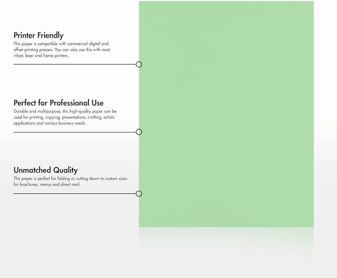 LUXPaper 8.5" x 11" Paper | Letter Size | Pastel Green | 60lb. Text | 500 Qty - Image 8