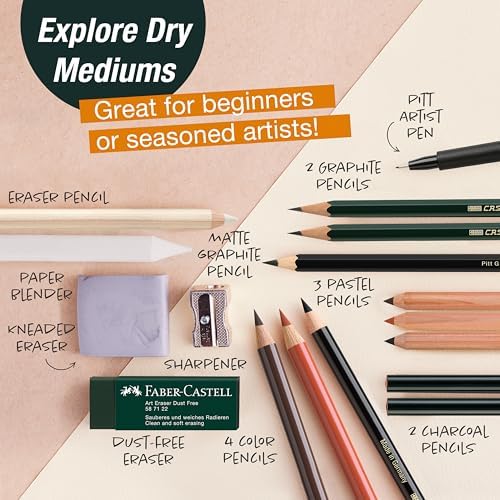 faber-castell try it box: dry mediums - 17, close-up detail