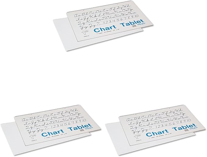 Pacon 74620 Chart Tablets w/Cursive Cover, 24 x 16, 25 Sheets by Pacon