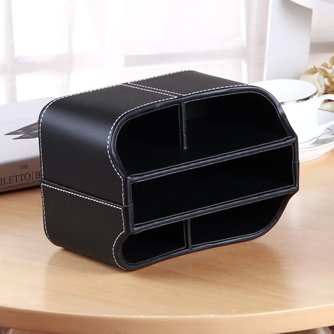 Remote Control Holder 360 Degrees Rotatable Desk Stationery Supply Organizer PU - Image 3