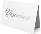 10 Pack Silver Reserved Table Signs by Iricus