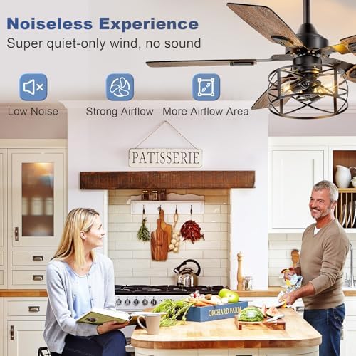 depuley 42-inch ceiling fans with lights: caged ceiling, package contents