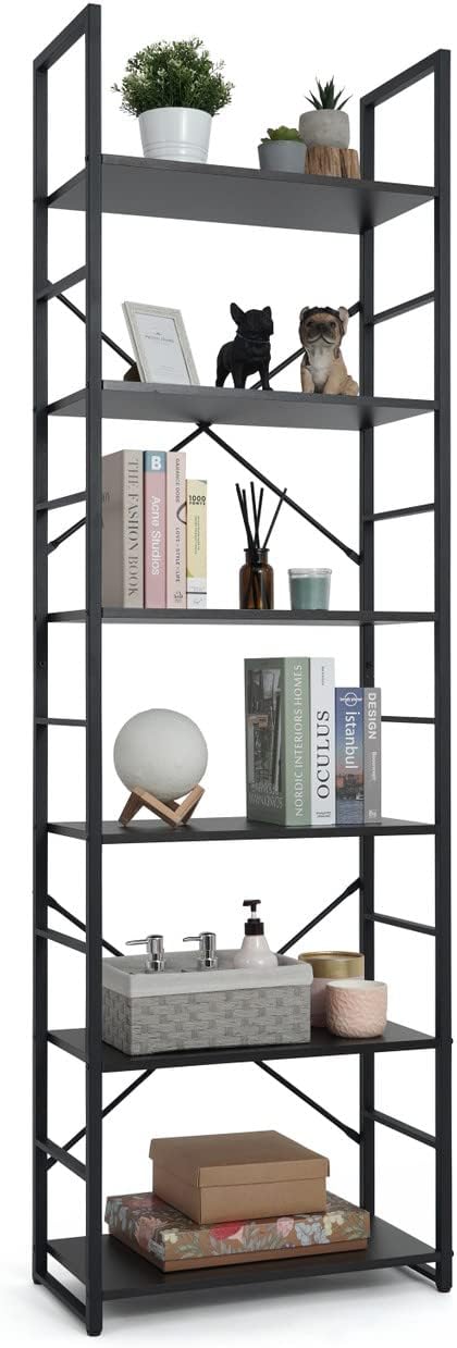 CAPHAUS 6 Tier Bookshelf, 24 Inch Width Free Standing Shelf, Bookcase Shelf by CAPHAUS