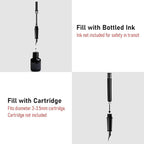 Nicpro Fountain Pen Set with Box, Classic Black Fancy Pen with Converter - Image 6