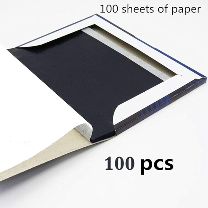 BE-TOOL Carbon Paper 100PCS A5 Copy Carbon Paper Repeatedly Use Blue Carbon - Image 3