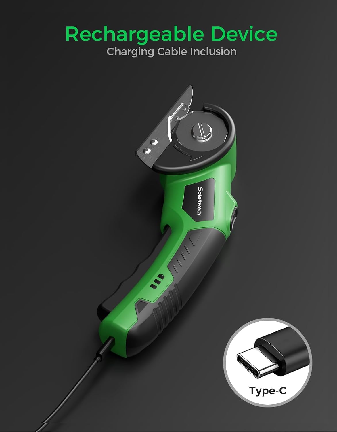 Cordless Electric Scissors, 4V Cardboard Cutter with 2 Blades, LED Light