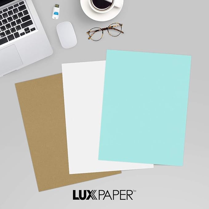 LUXPaper 8.5" x 11" Paper | Letter Size | Seafoam Blue | 80lb. Text | 50 Qty - Image 9