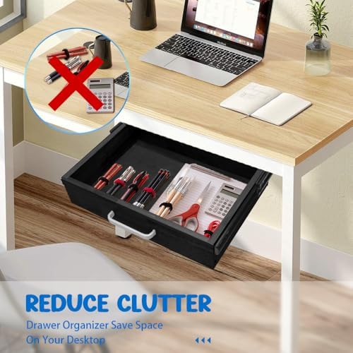 Upgrade Wood Under Desk Mounted Sliding Pull-out Drawer, Ball-Bearing Slides ...