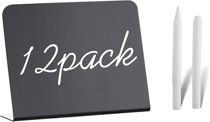 12 Pack Mini Chalkboard Signs by Doloburn