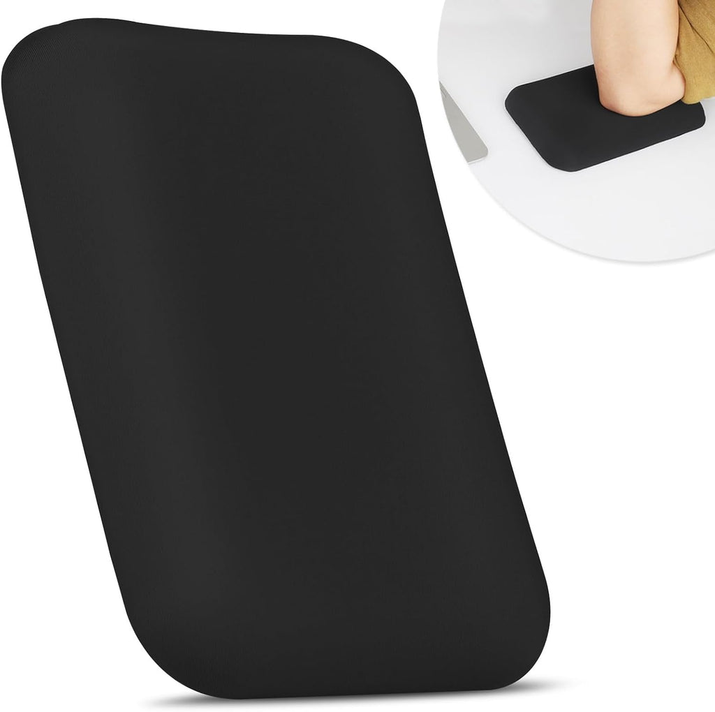 Leolee Elbow Rest Pads for Desk, Black Ergonomic Arm Rest Pads | Memory Foam & Non-Slip Base, Armrest Cushion Support Pad Relieve Elbow and Wrist Pain for Computer, Office, 1 Pack